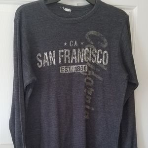 Grey San Francisco CA souvenir thermal shirt